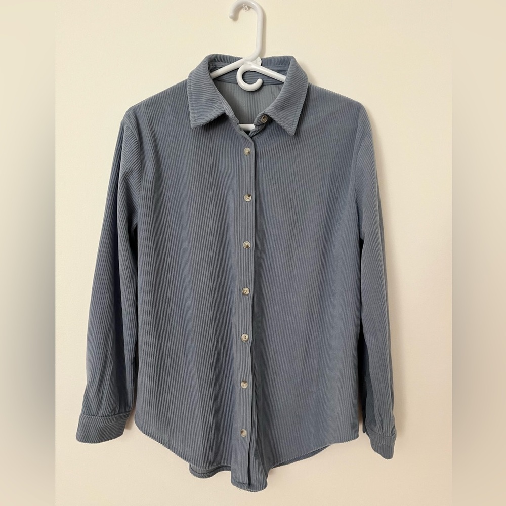 Slate blue corduroy shirt